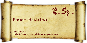 Mauer Szabina névjegykártya